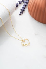 Heliophilia Silver Collar de Plata de Ley 925 con Baño de Oro y Circón